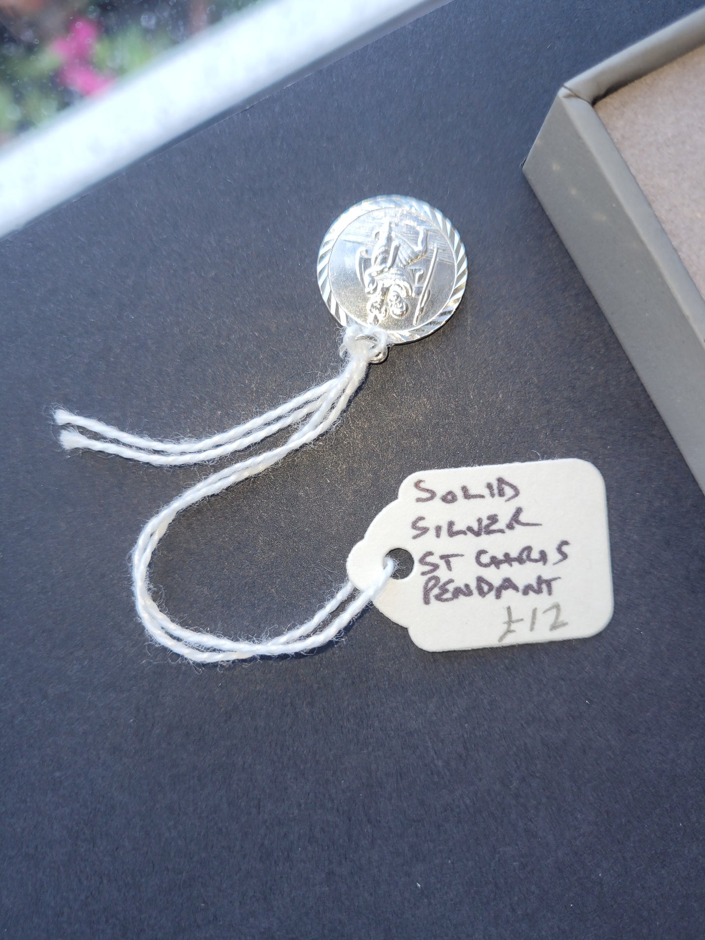 Solid silver strand Christopher pendant gift