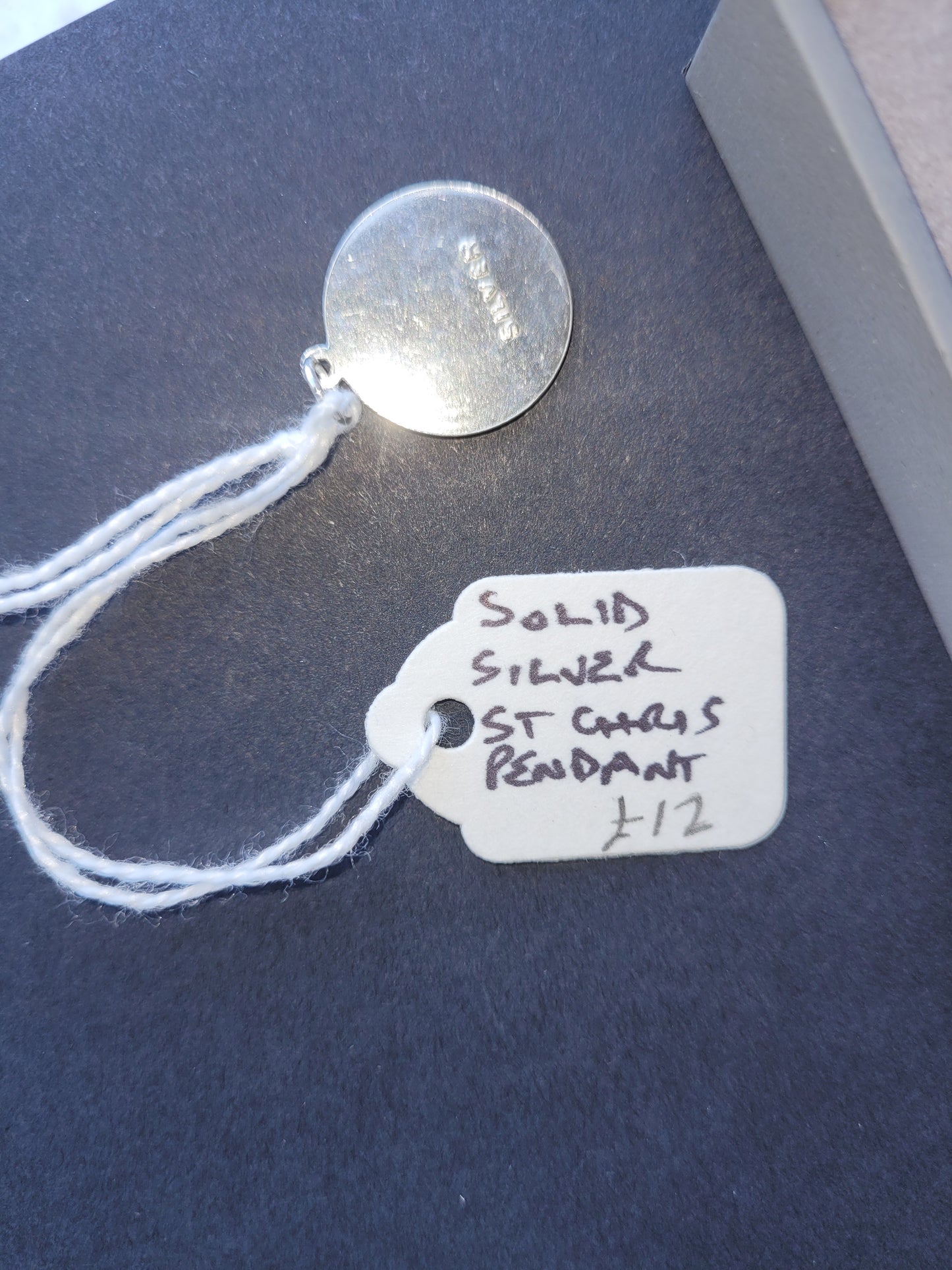 Solid silver strand Christopher pendant gift