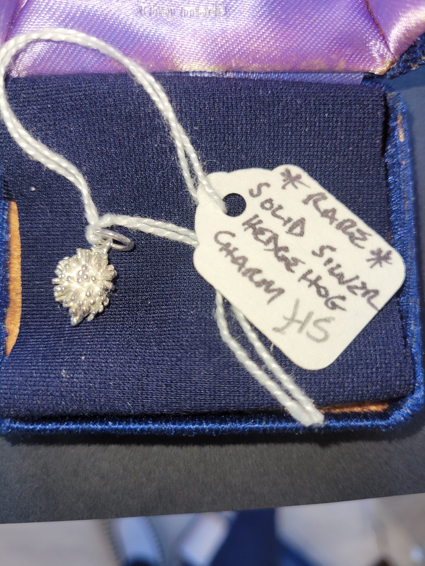 Rare solid silver hedgehog charm gift