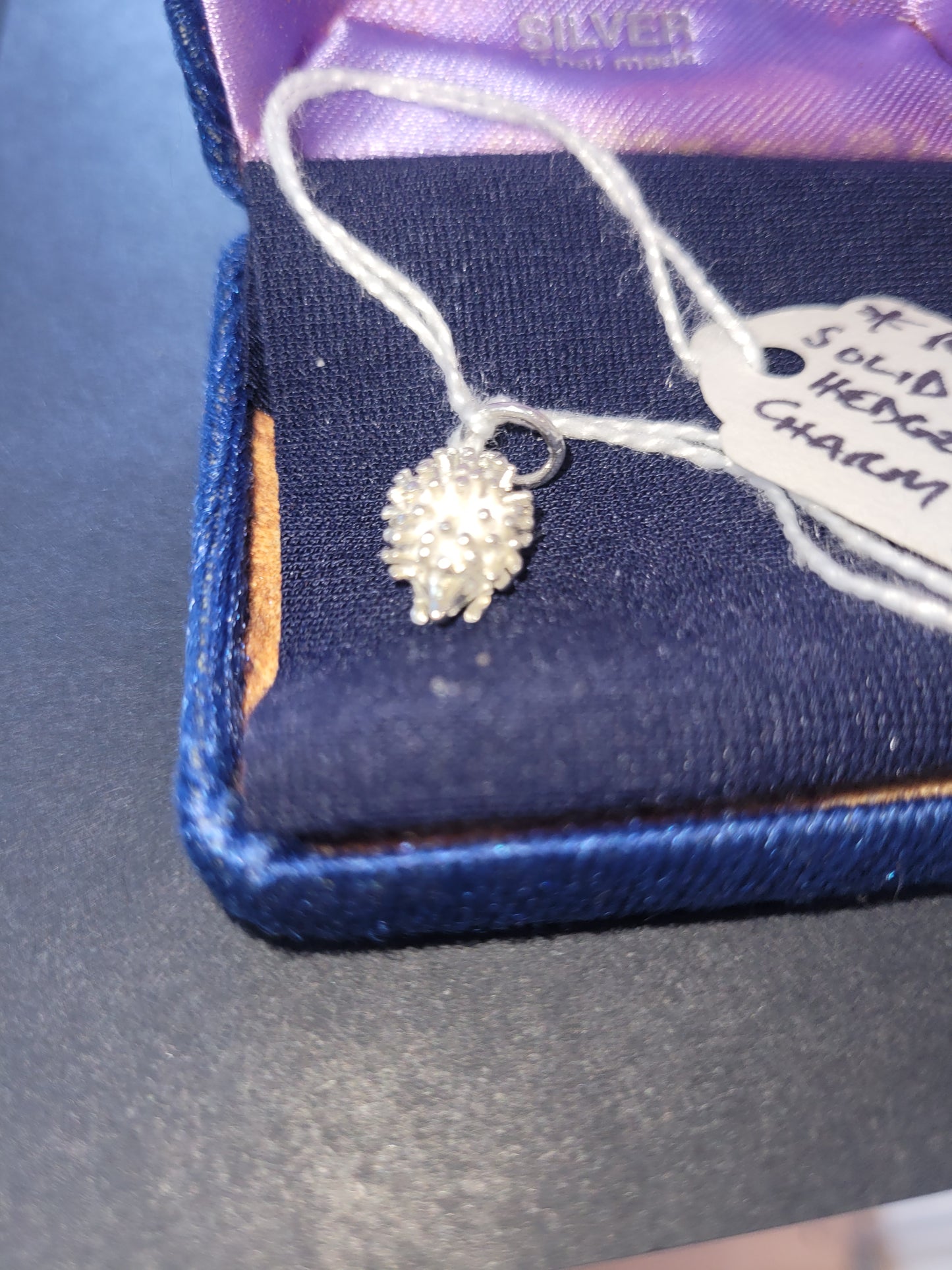 Rare solid silver hedgehog charm gift