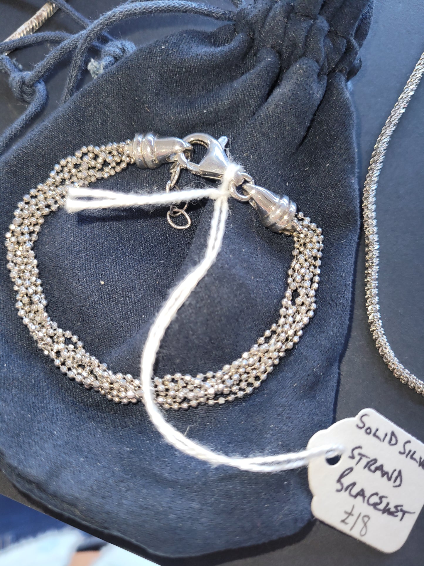 Solid silver strand bracelet unique gift