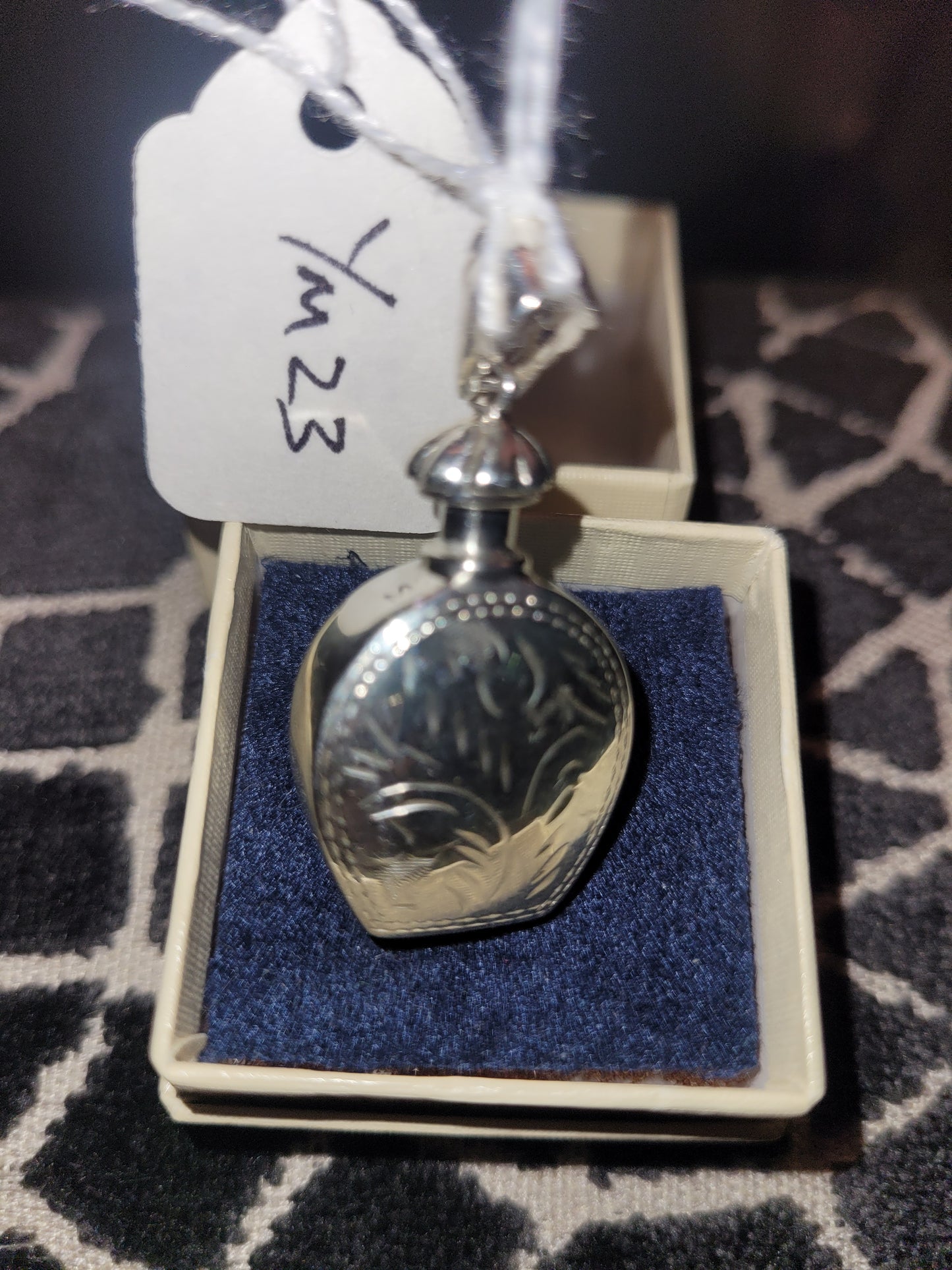 Silver scent bottle pendant
