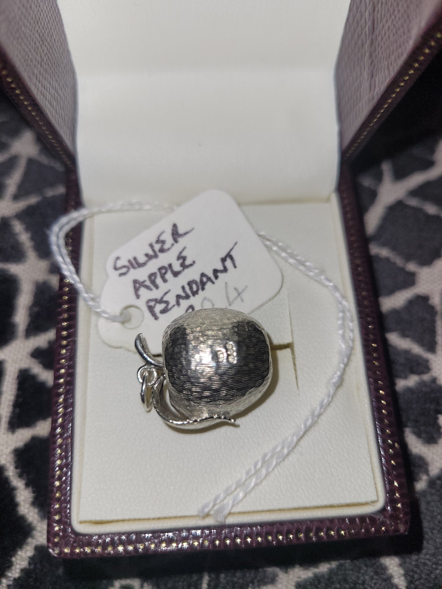 Silver apple pendant