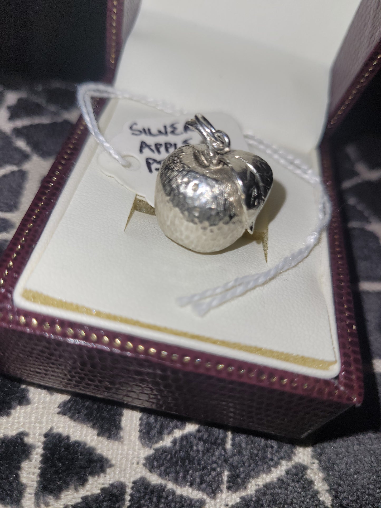 Silver apple pendant