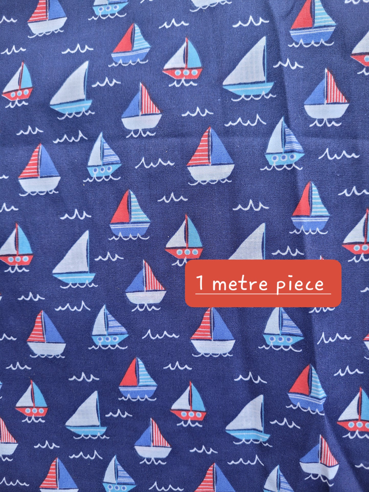 Navy boats cotton material