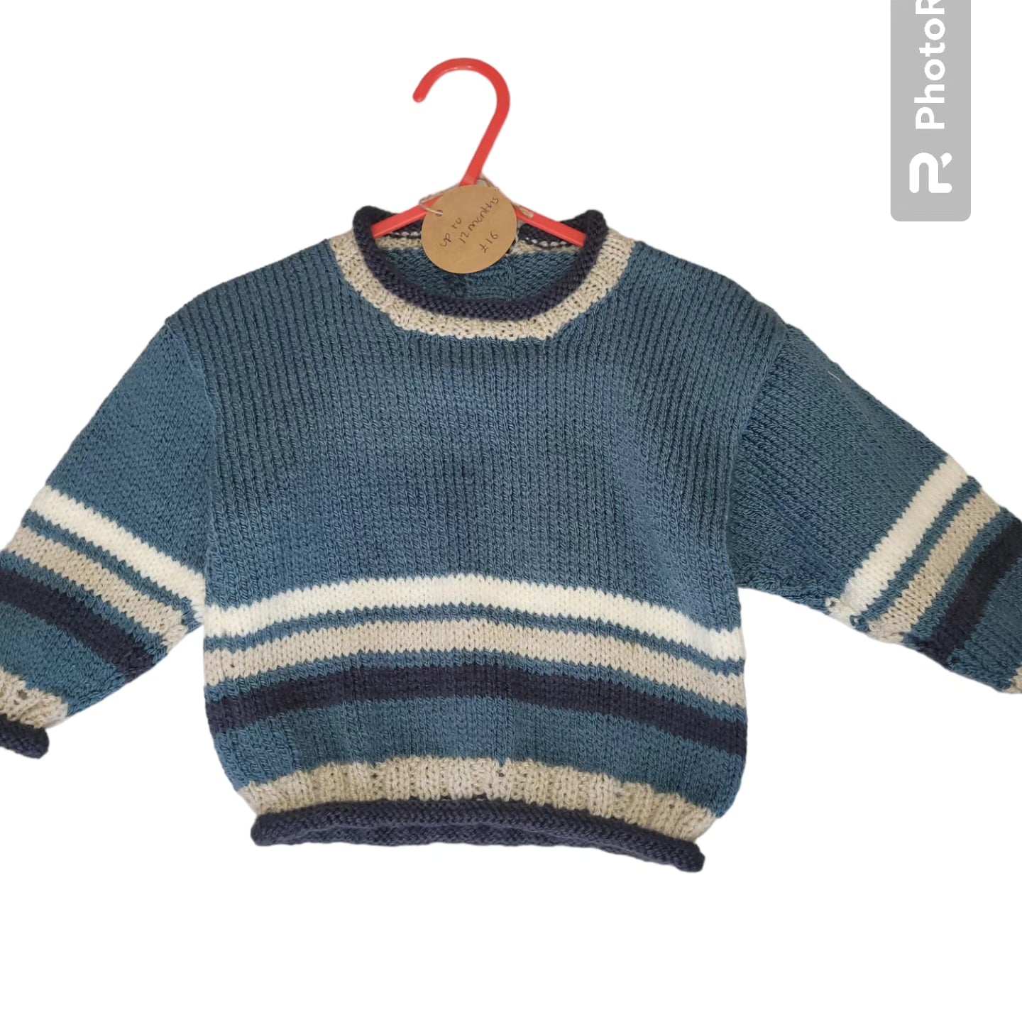 Boys handknitted jumper in blues Handmade.By.MeggyFifee