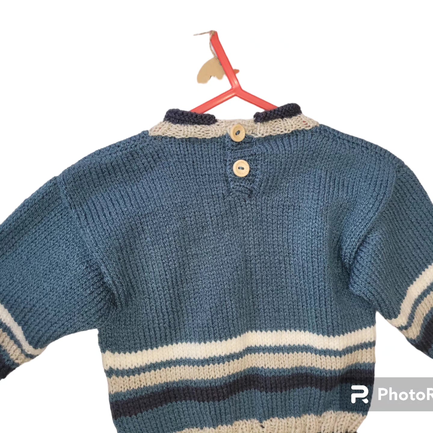 Boys handknitted jumper in blues Handmade.By.MeggyFifee