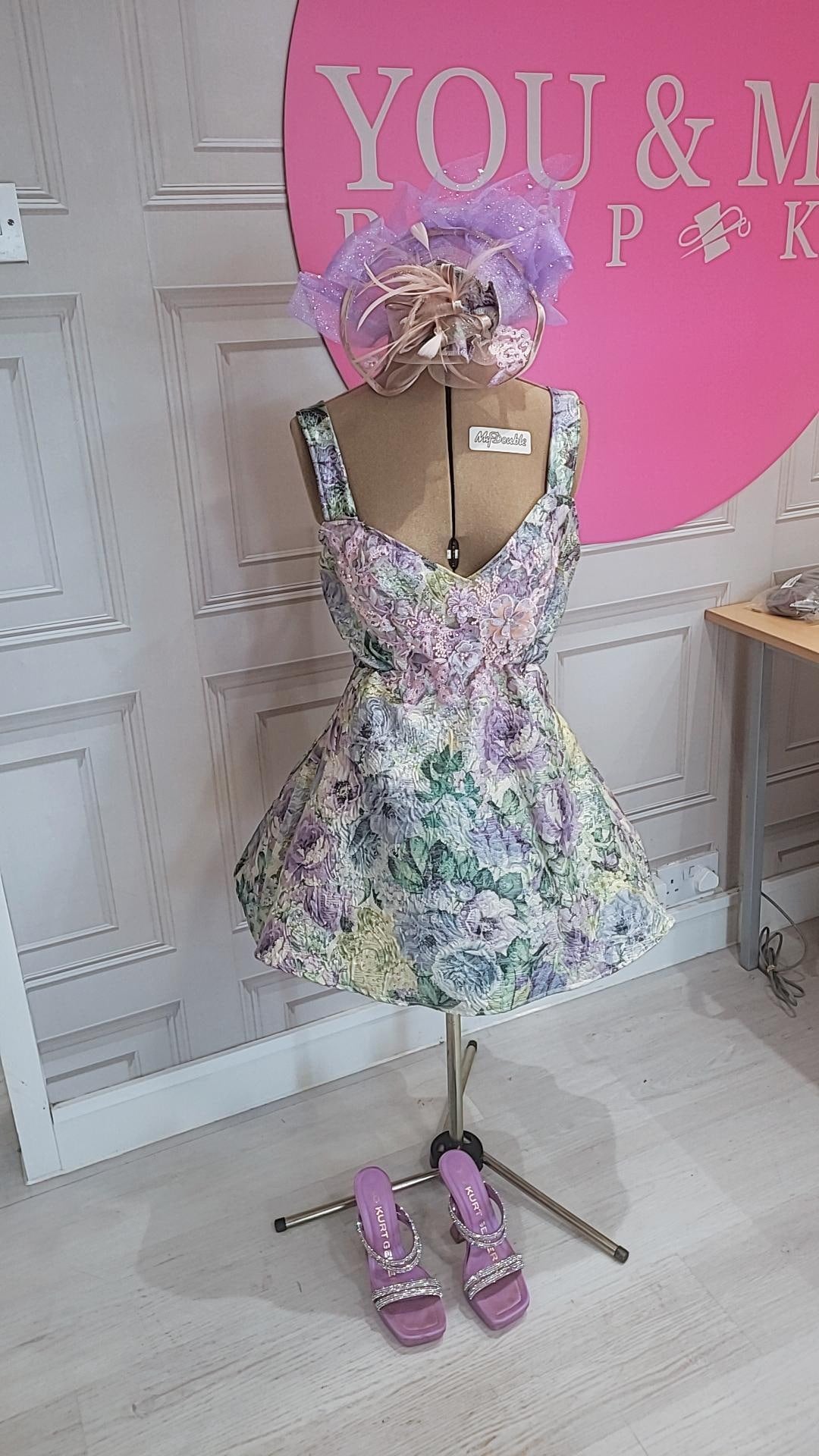 Bespoke occassion dress and fascinator