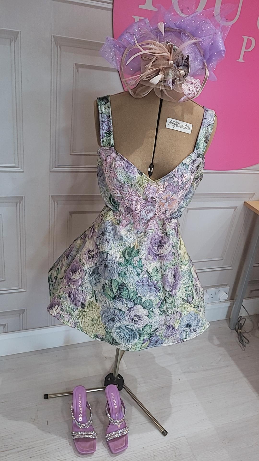 Bespoke occassion dress and fascinator