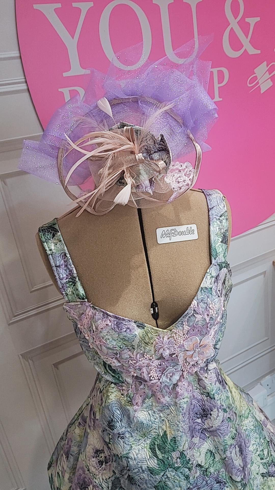 Bespoke occassion dress and fascinator