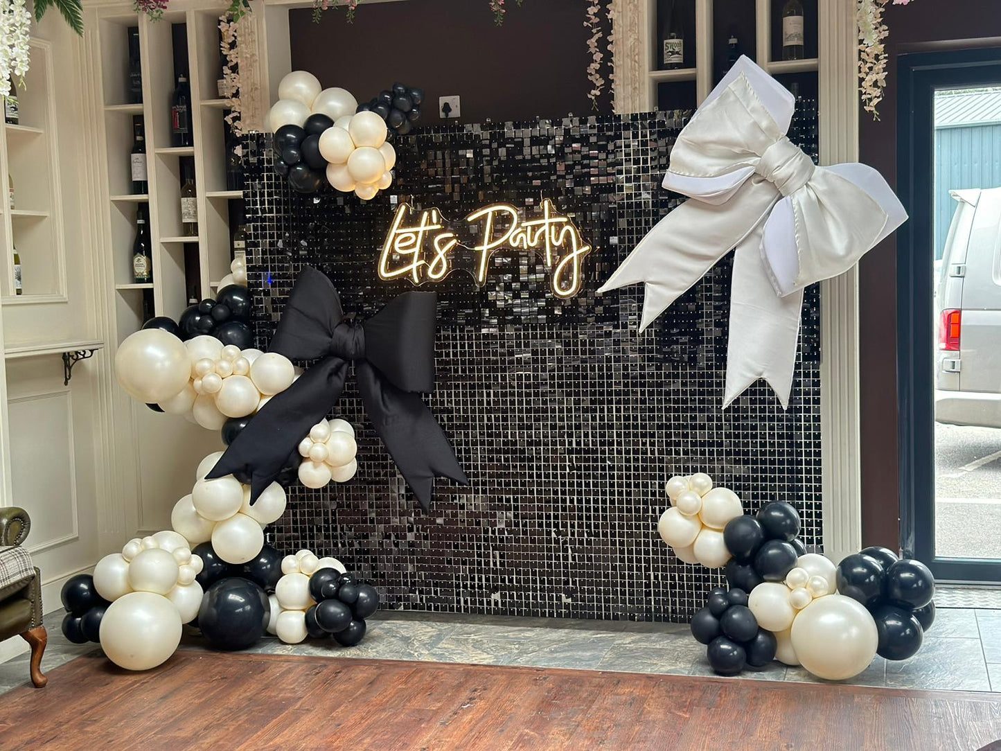Large black display bow