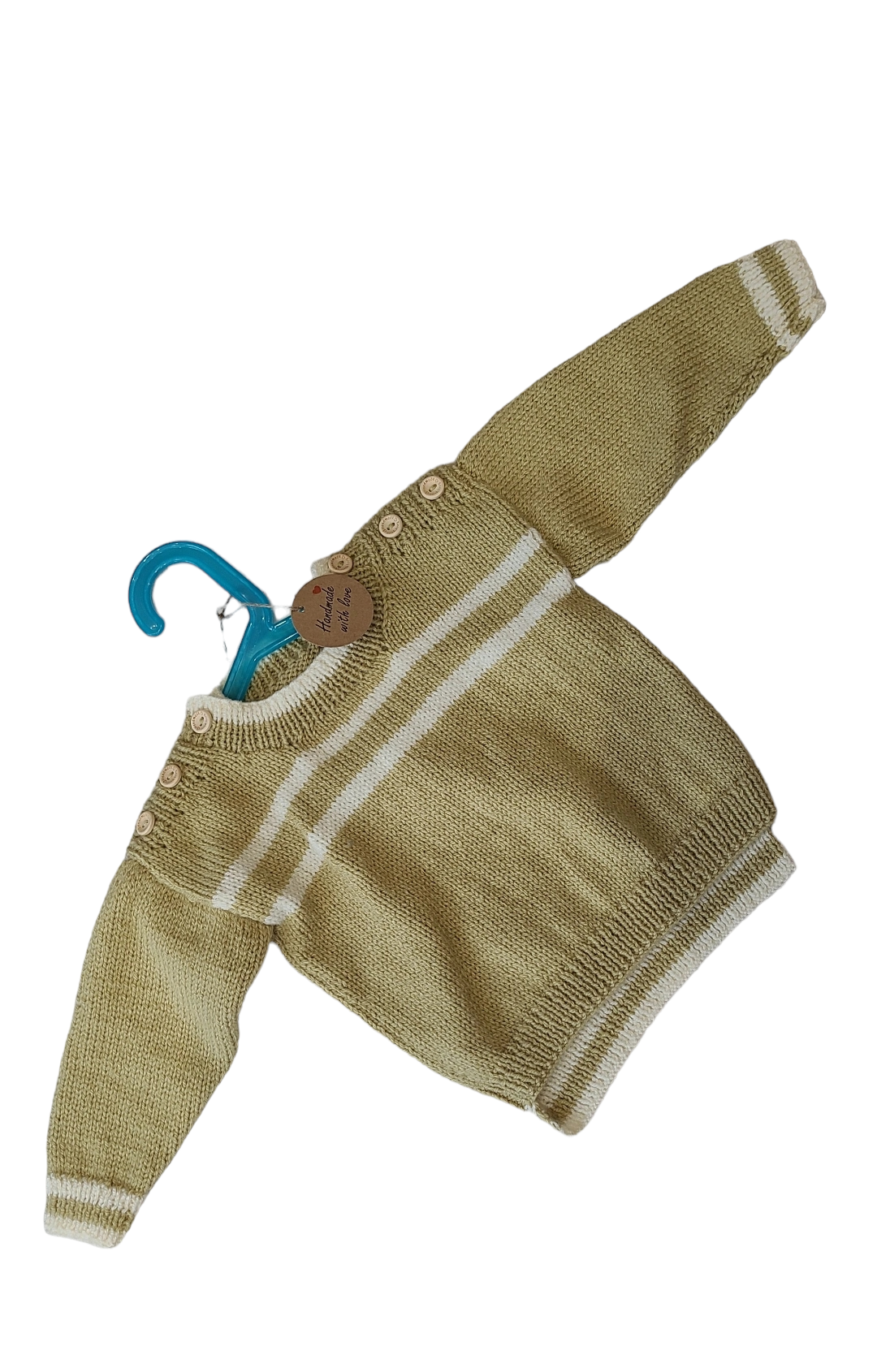 Baby knits strip jumper with button shoulders 9-18 months handmade.by.meggyfifee