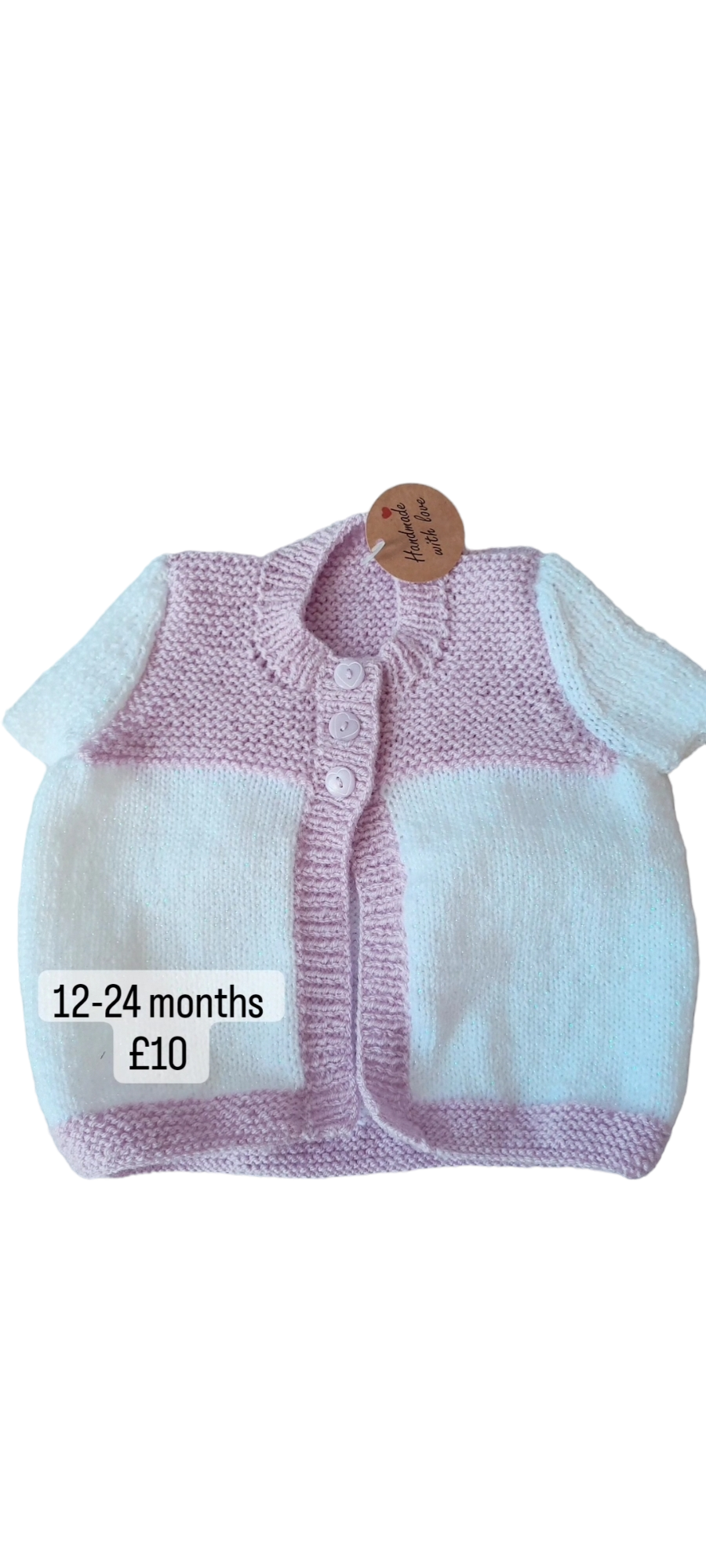 Baby girls lilac short sleeve cardigan hansmade.by.meggyfifee