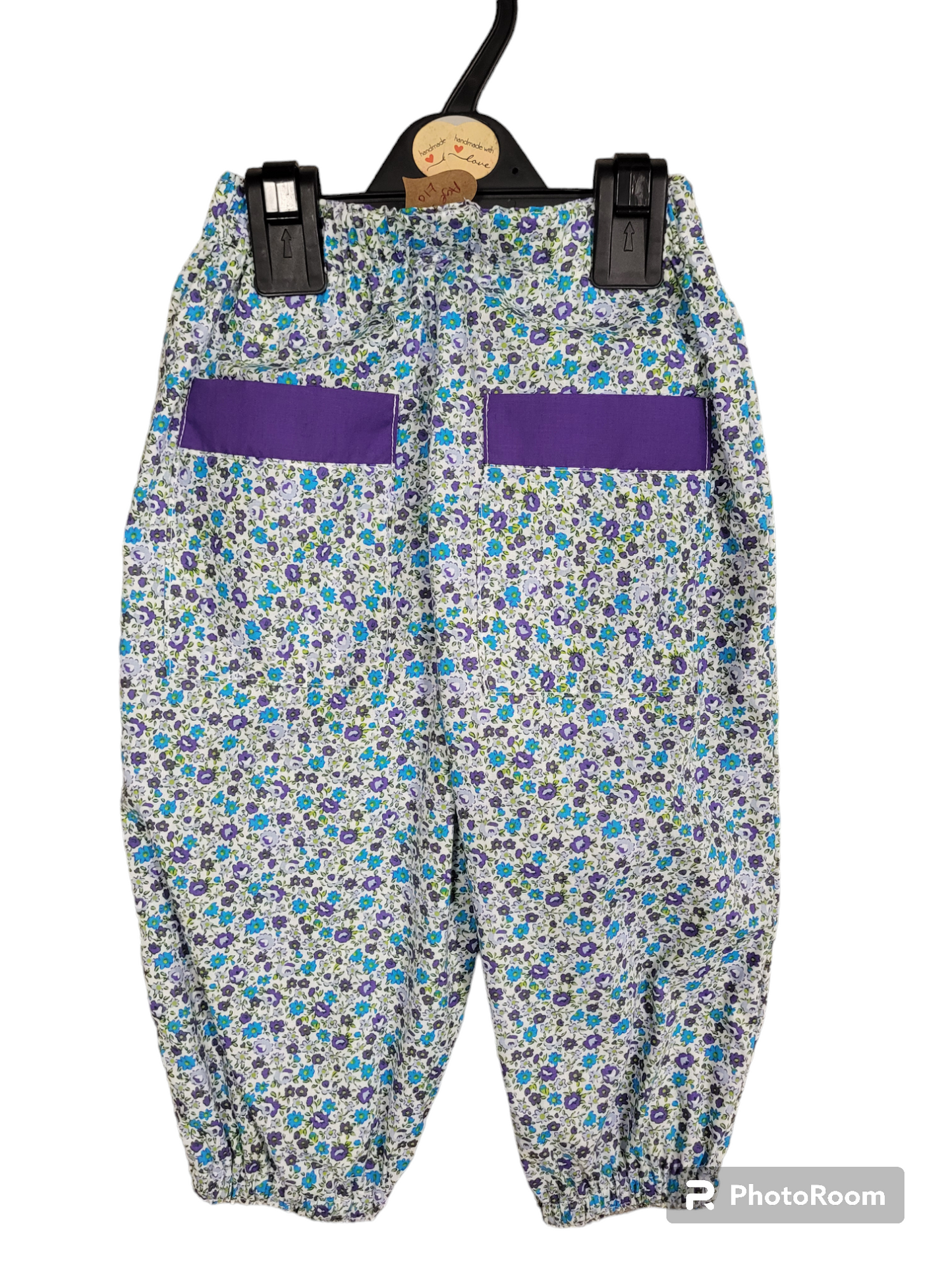Floral romper trousers handmade age 2-3