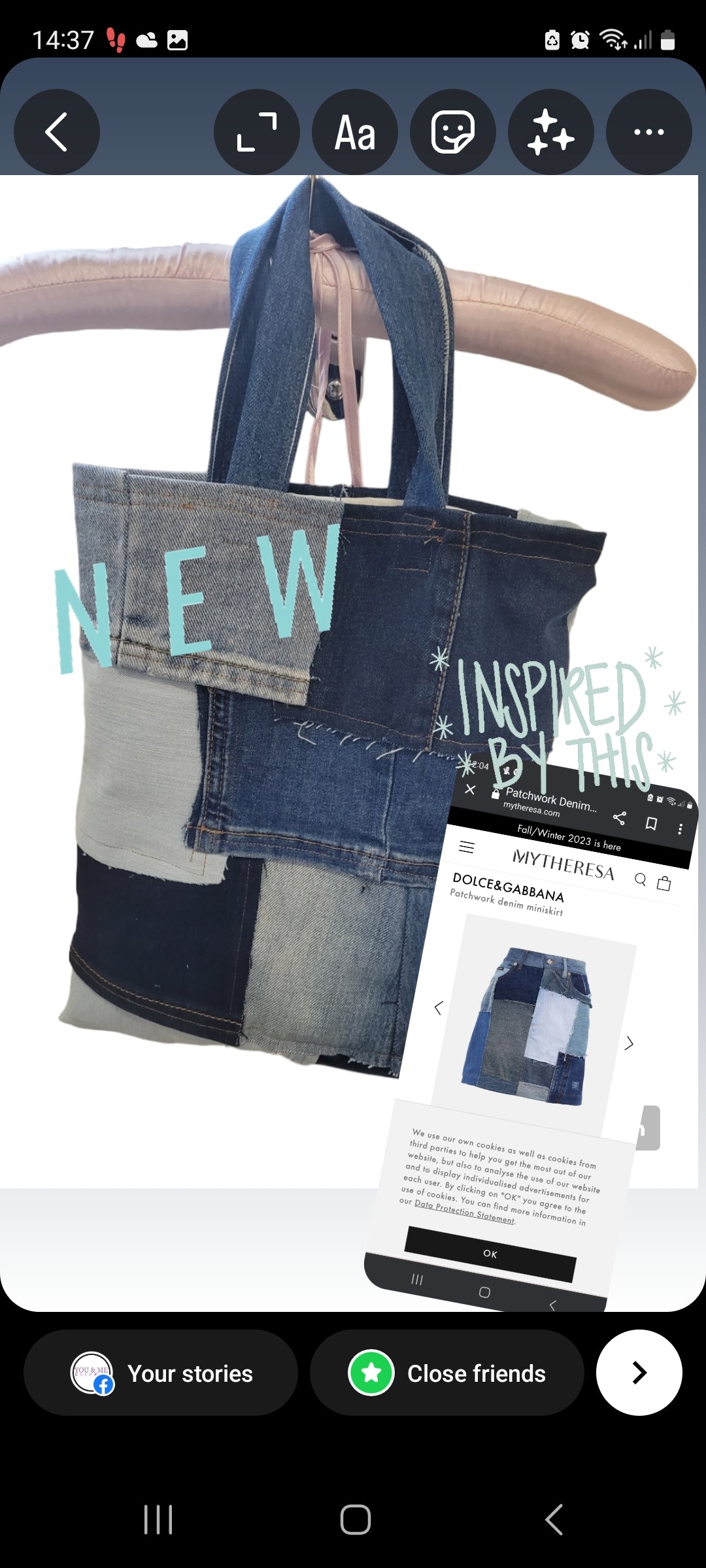 Patchwork denim shopper bag Handmade.By.MeggyFifee
