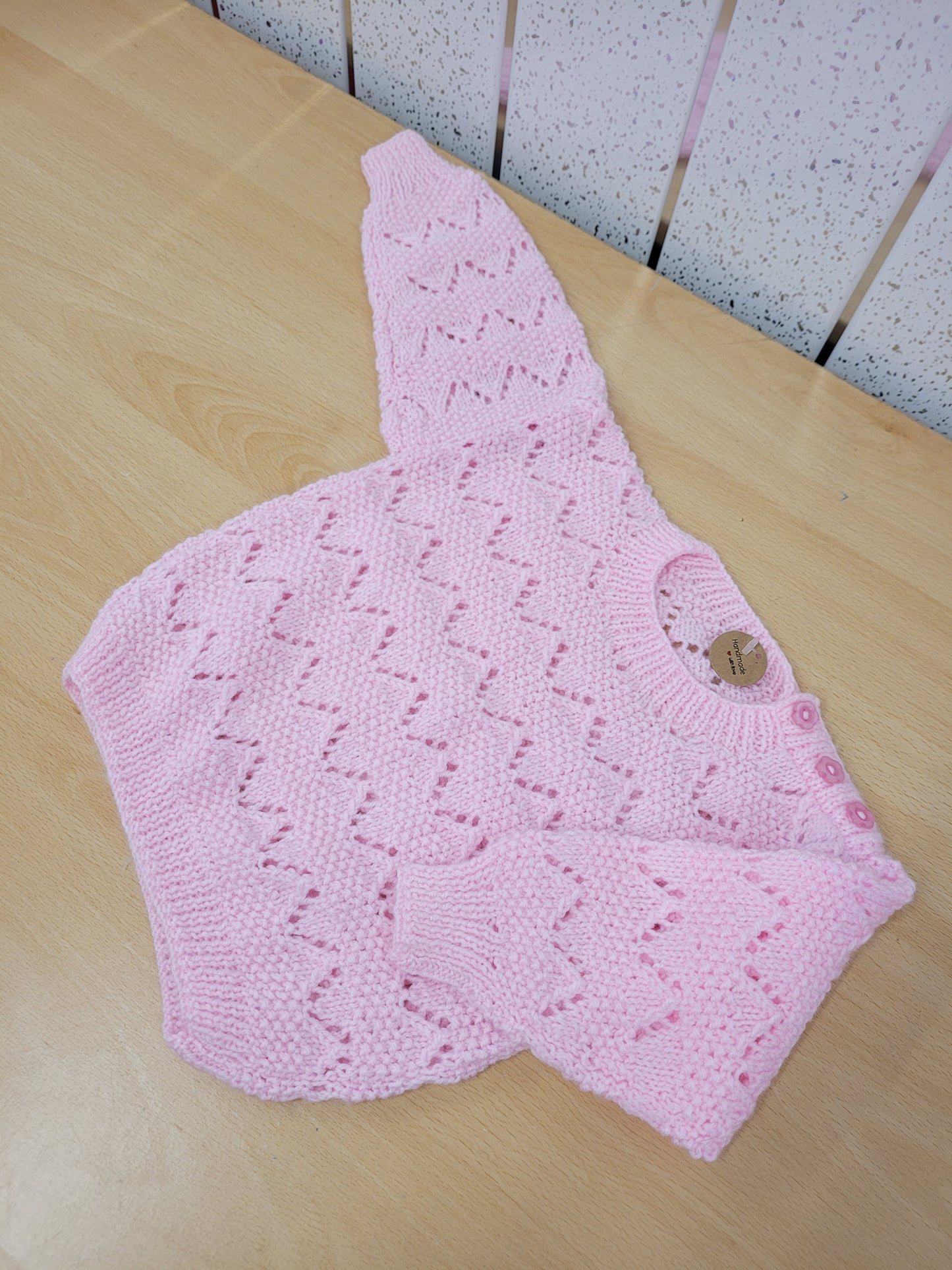 Handknitted pink jumper By.MeggyFifee