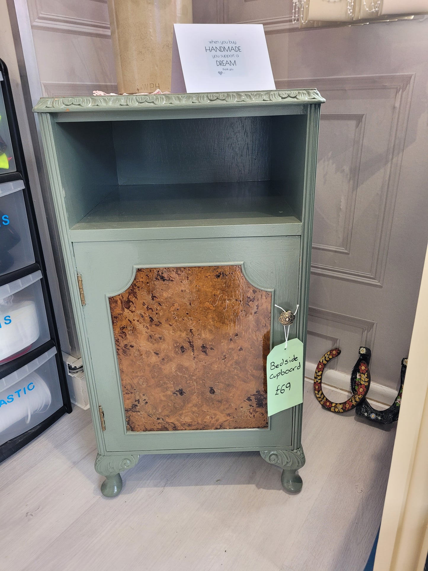 Restored bedside cupboard handmade.by.meggyfifee
