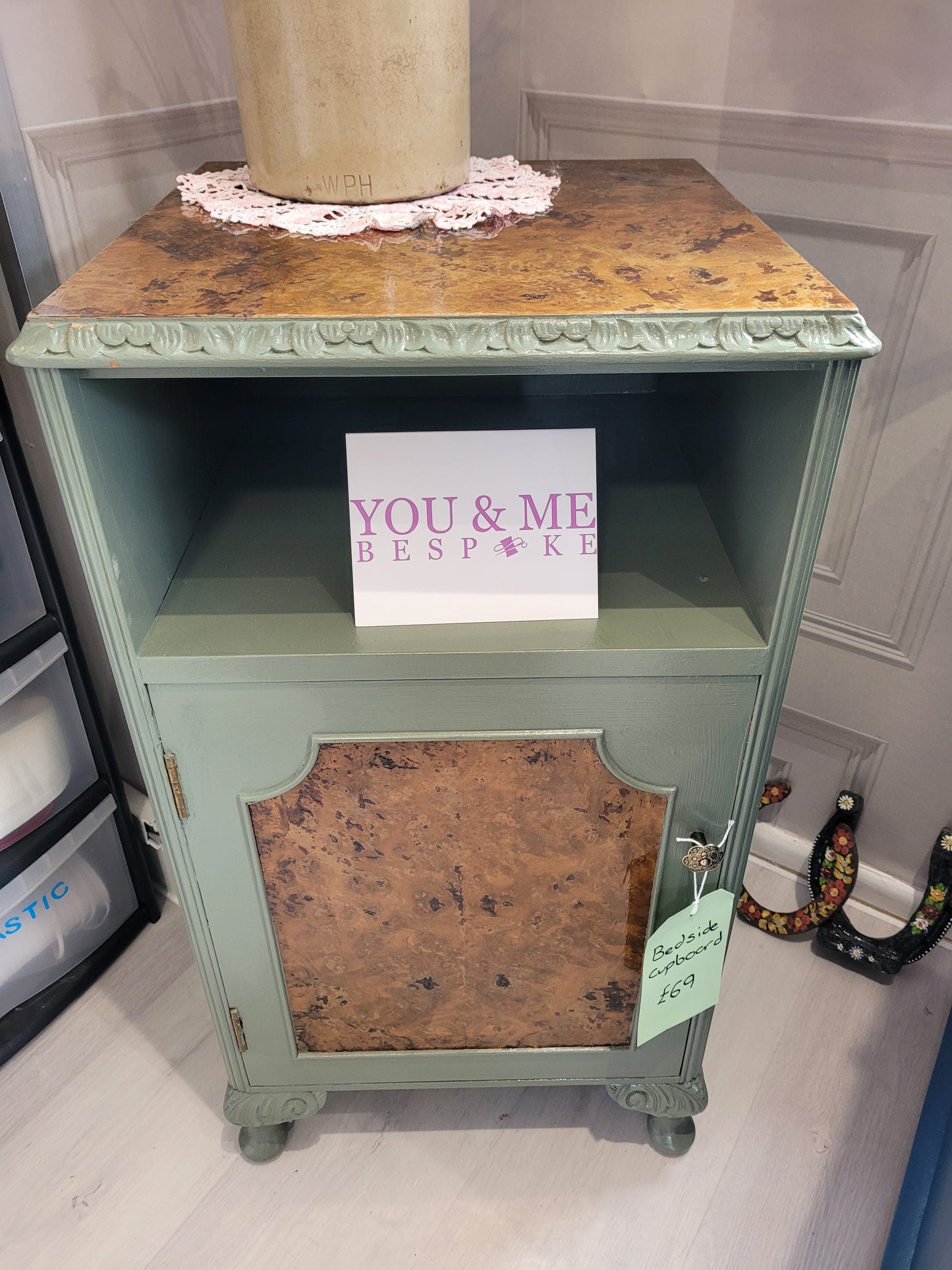 Restored bedside cupboard handmade.by.meggyfifee