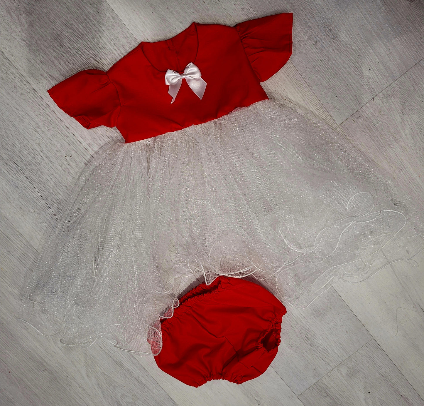 Christmas baby girls premium dress and bloomers handmade.by.meggyfifee
