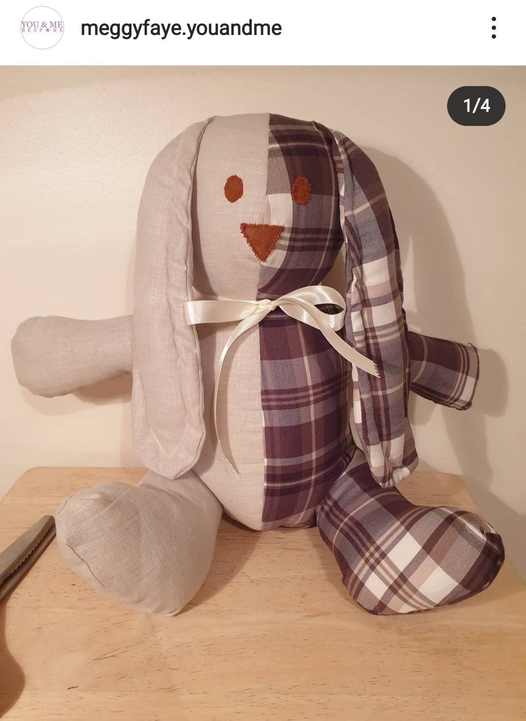 Childs birth keepsake bunny with name and D.o.b By.Meggy-Fifee