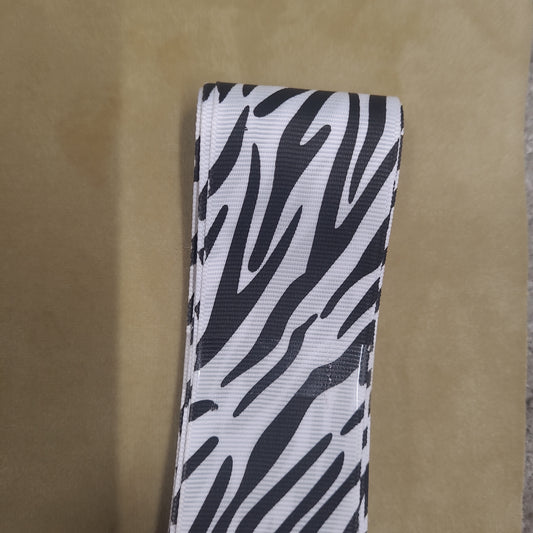 Zebra ribbon 4cm wide by the metre