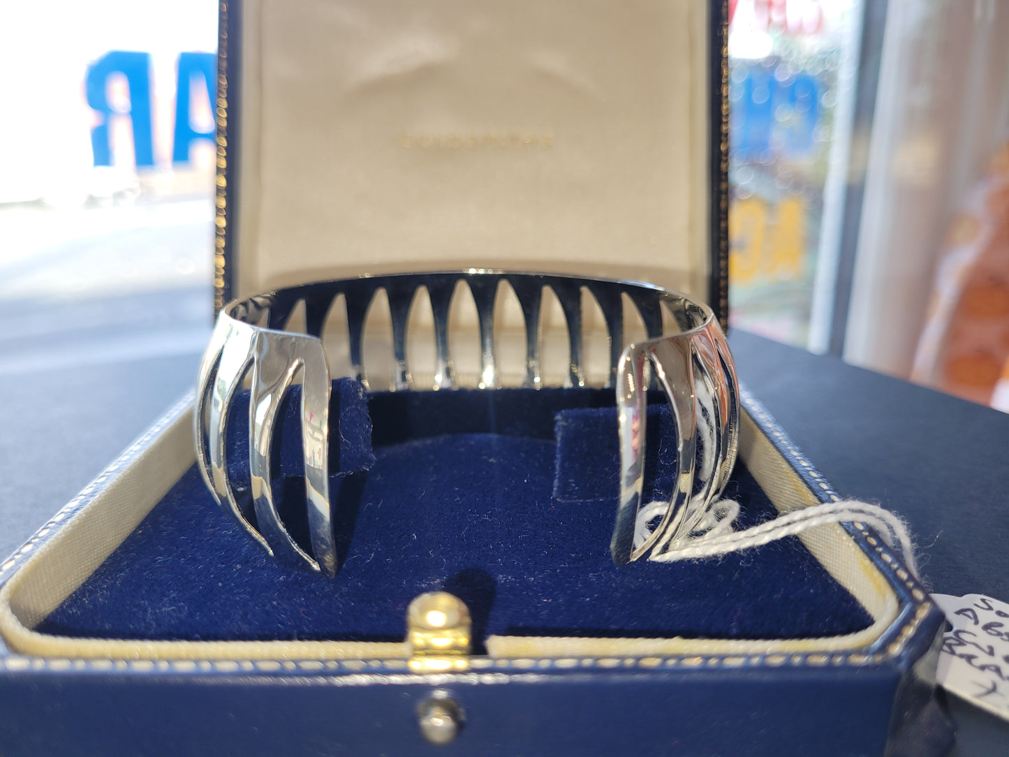 Solid silver abstract cuff bracelet gift