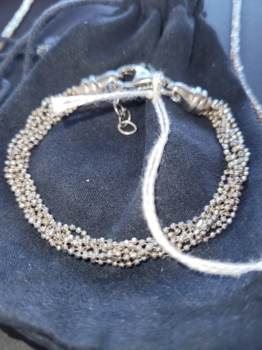 Solid silver strand bracelet unique gift