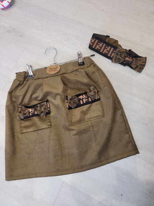 Girls bespoke made premium bow pockets skirt Handmade.By.MeggyFifee