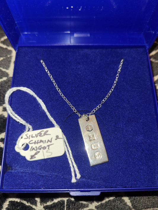 Silver chain and ingot concession  gift