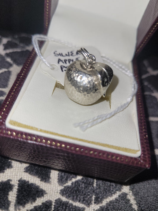 Silver apple pendant