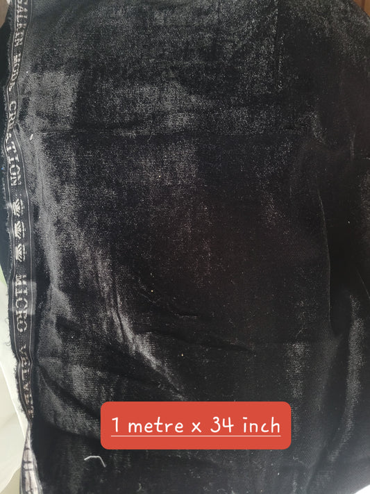 Micro velvet black 1 metre x 34 inch piece