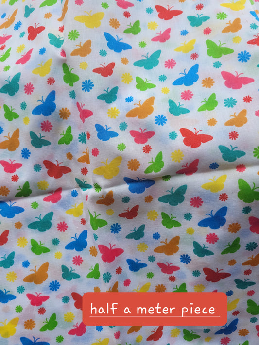 Butterfly print cotton half a metre piece