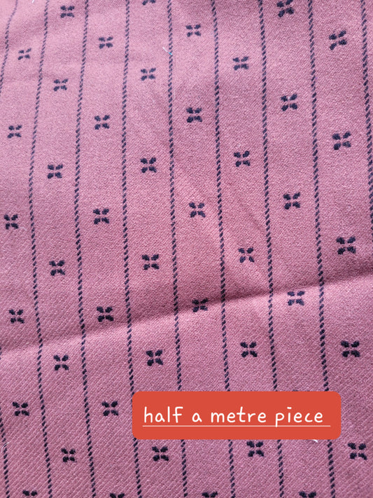 Pink wool blend fabric piece