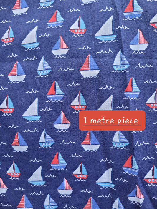 Navy boats cotton material