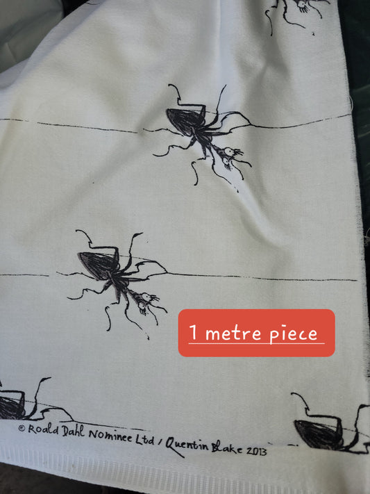 Roald Dahl 100% cotton fabric spiders