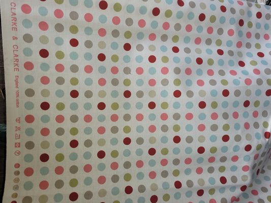 Clark & clark 100% cotton spot material by the metre
