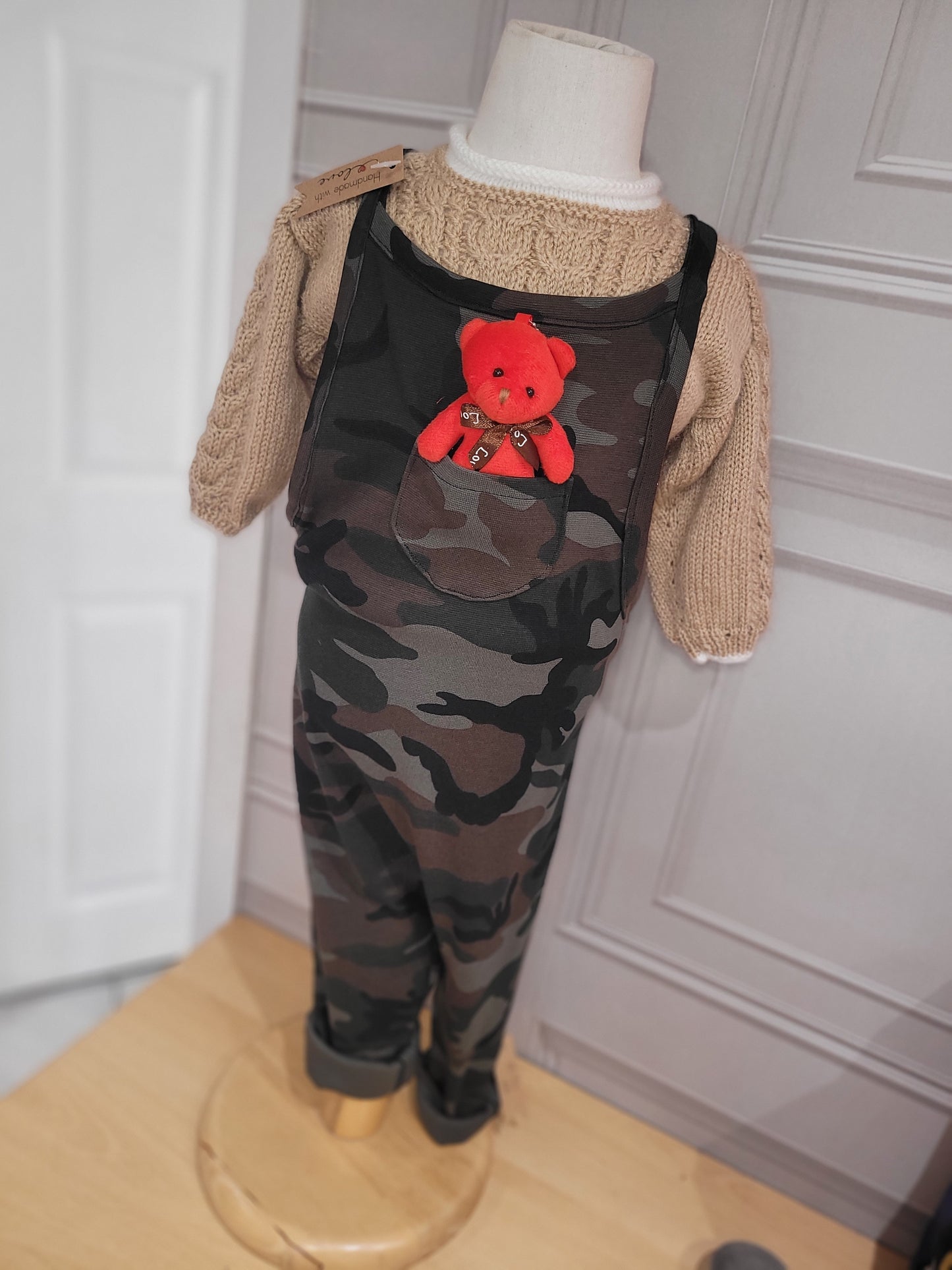 Unisex Jersey dungrees in army camouflage Handmade.By.MeggyFifee