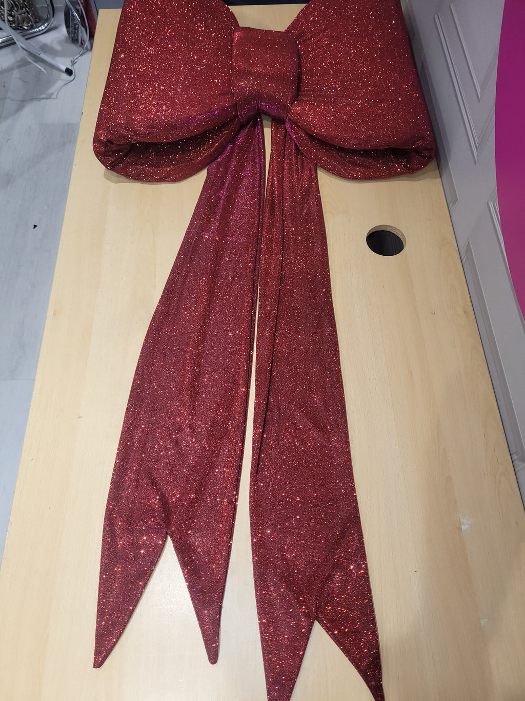 Large display red glitter bow bespoke made to order 🎀