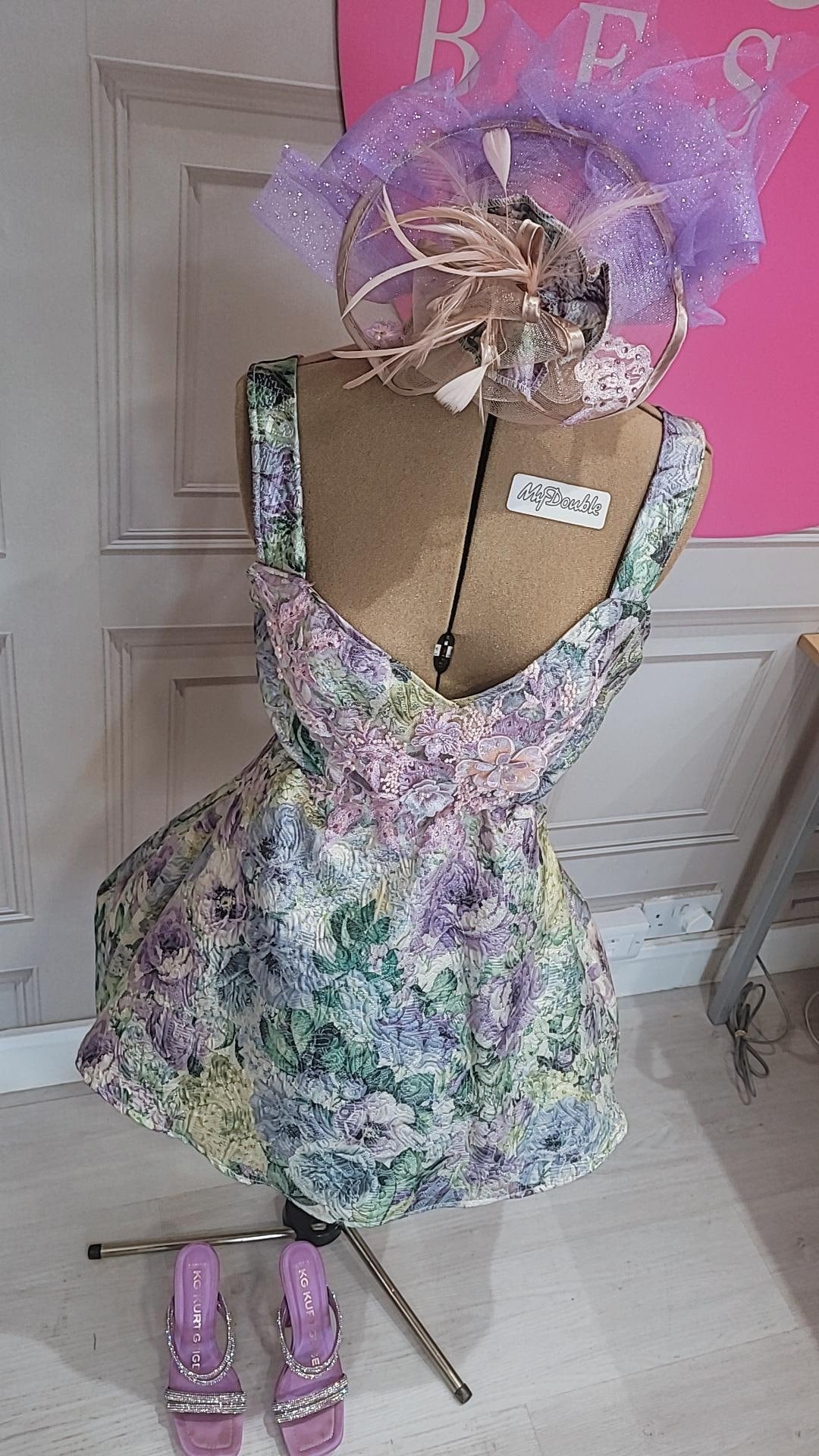 Bespoke occassion dress and fascinator