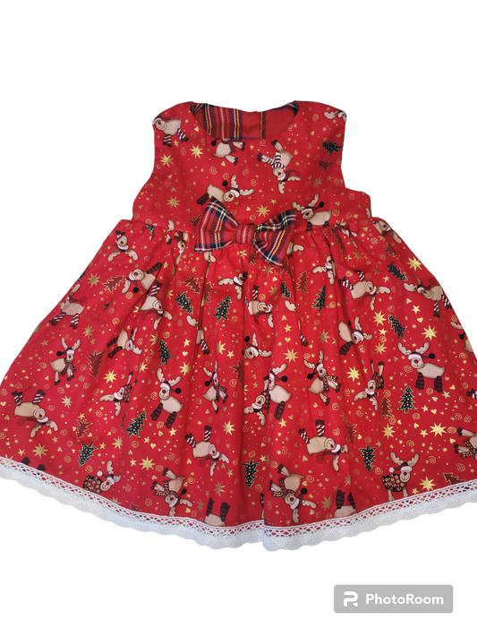 Christmas girls Bow dress Handmade.By.MeggyFifee