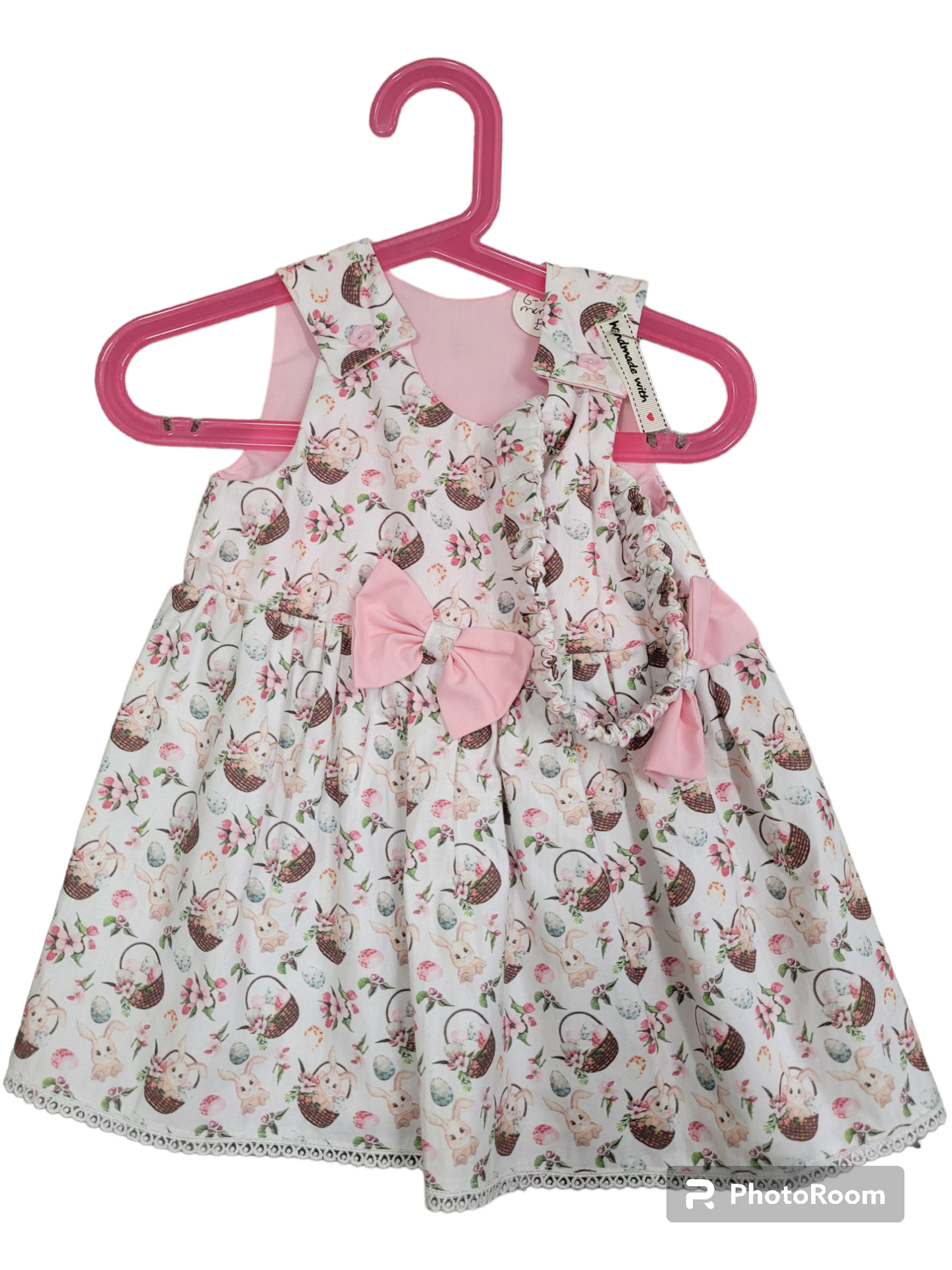 Baby girls Easter bunny dress with matching headband 12-18months handmade.by.meggyfifee