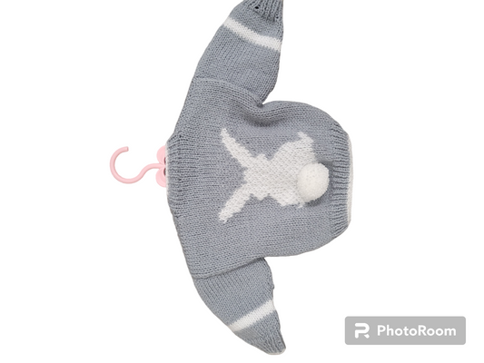 Grey bunny jumper 3-6 months handknitted