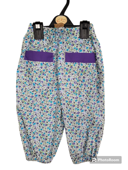 Floral romper trousers handmade age 2-3