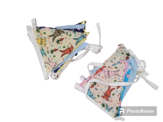 Bunny bunting 1 metre flags handmade