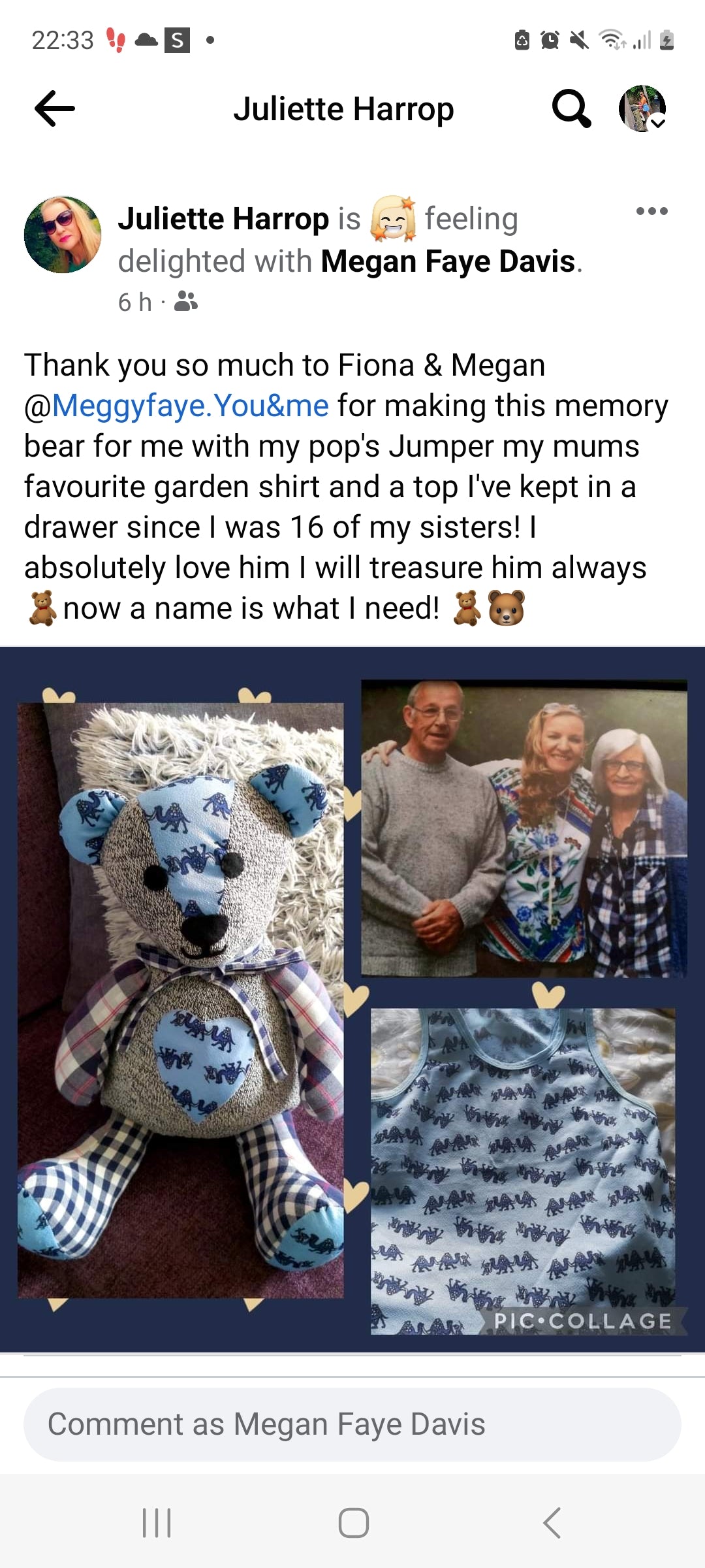Memory keepsake large bears handmade.by.meggyfifee