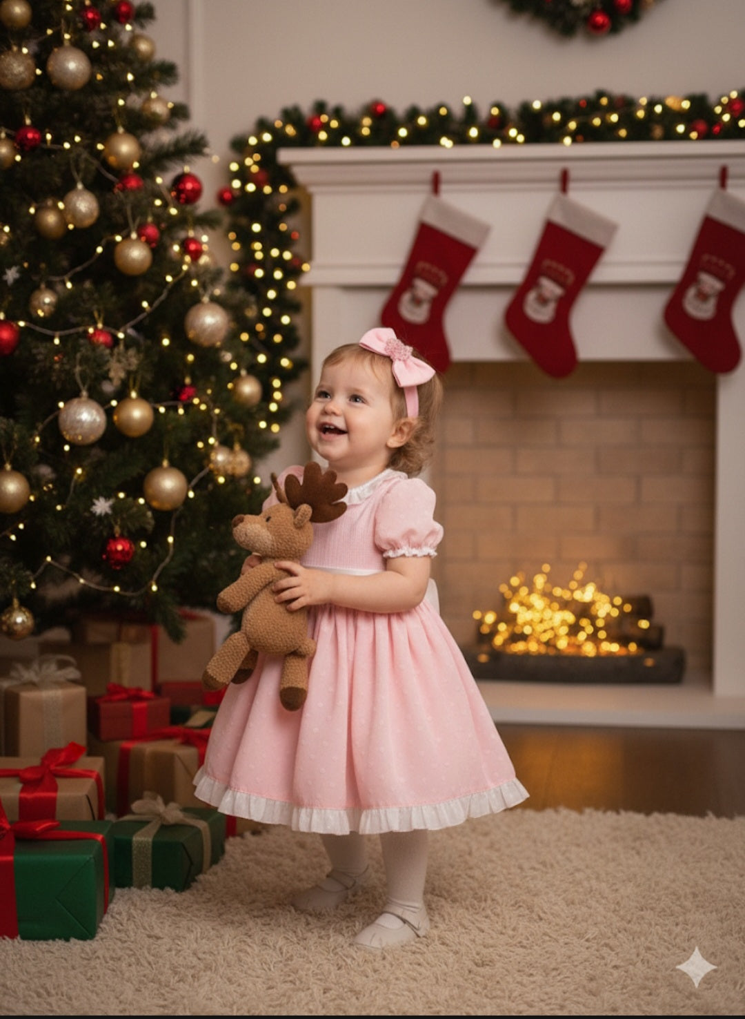 Peter Pan collar pink sweetheart puff dress