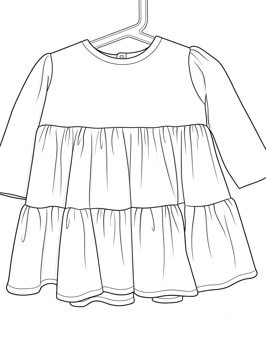 Girls three tier smock dress