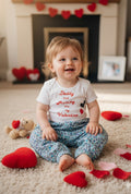 "My Valentine" Personalized Baby Bodysuit & Floral Pant Set