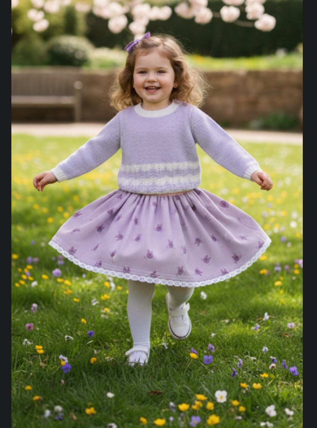 Charming handmade easter lilac bunny skirt