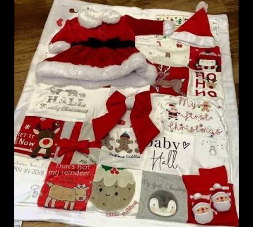 My first Christmas keepsake item made from baby clothes